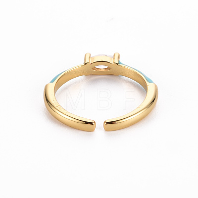 Brass Enamel Cuff Rings RJEW-T016-29-NF-1
