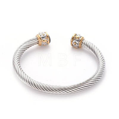 304 Stainless Steel Cuff Bangles BJEW-L642-22B-1