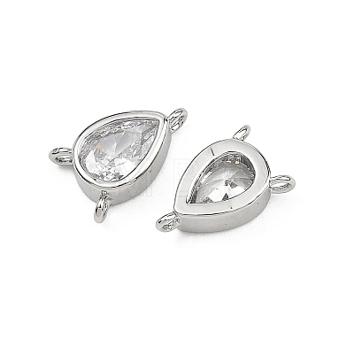 SHEGRACE Brass Pave Clear Cubic Zirconia Teardrop Chandelier Component Links XGRQ2O074-428P-1