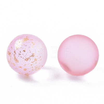 Transparent Spray Painted Frosted Glass Beads GLAA-N035-05D-07-1
