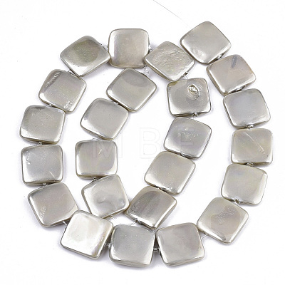 Spray Painted Shell Pearl Beads Strands SSHEL-R045-03B-02-1