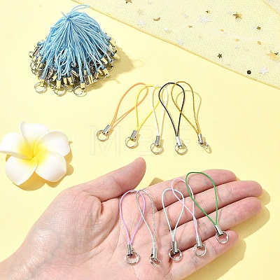 100Pcs Polyester Cord Mobile Straps MOBA-FS0001-02G-1