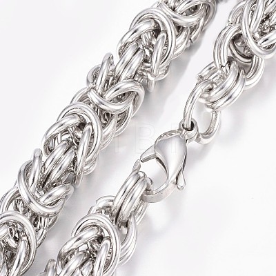 304 Stainless Steel Byzantine Chain Bracelets BJEW-I238-14P-1