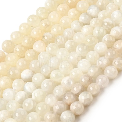 Natural White Moonstone Beads Strands G-F674-08-8mm-01-1