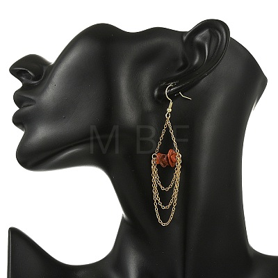 Natural Gemstone Dangle Earrings EJEW-JE07287-1