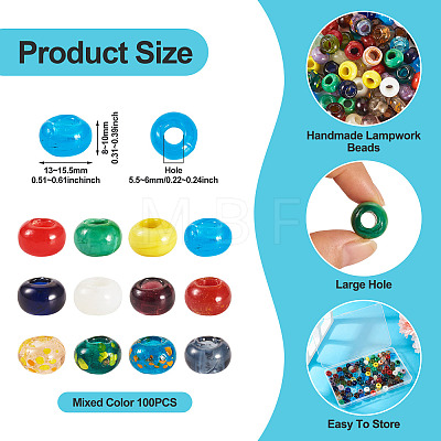 100Pcs Handmade Lampwork Beads LAMP-TA0001-63-1