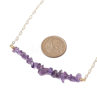 Natural Amethyst Chip Bib Necklaces NJEW-JN04950-05-1