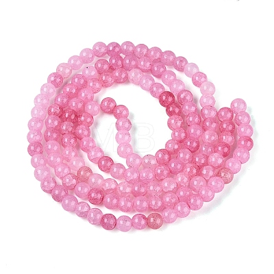 Ombre Effect Dyed Crackle Glass Beads Strands GLAA-Q106-01A-B08-1