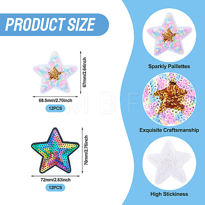 24Pcs 2 Colors Polyester Heat Transfer Vinyl Sheets PATC-TA0001-16-1