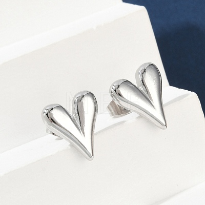 Non-Tarnish 304 Stainless Steel Heart Stud Earrings for Women X-EJEW-F300-09P-1