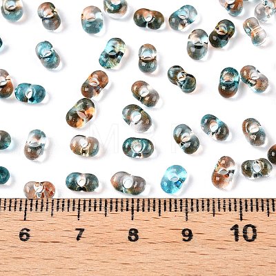 Spray Painted Glass Seed Beads SEED-T007-08A-1