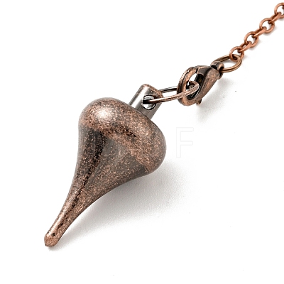 Brass Cable Chain Pointed Dowsing Pendulums HJEW-D004-03-1