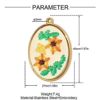 304 Stainless Steel with Cloth Pendants FB-OY001-07G-1