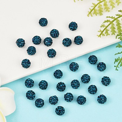 Polymer Clay Rhinestone Beads RB-H284-6MM-Half-229-1