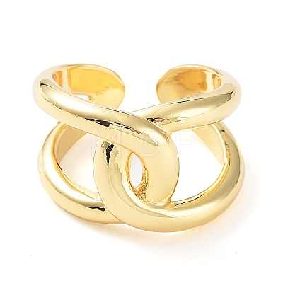 Brass Knot Open Cuff Rings for Women RJEW-D016-09G-1