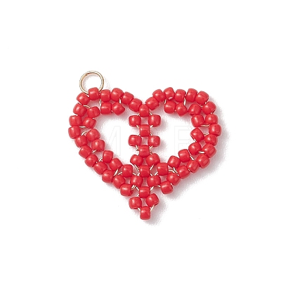 3Pcs 3 Colors Glass Seed Beaded Pendants PALLOY-MZ01158-1