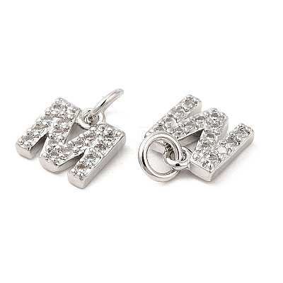 Brass Micro Pave Grade AAA Cubic Zirconia Charms ZIRC-P067-11P-M-NR-1