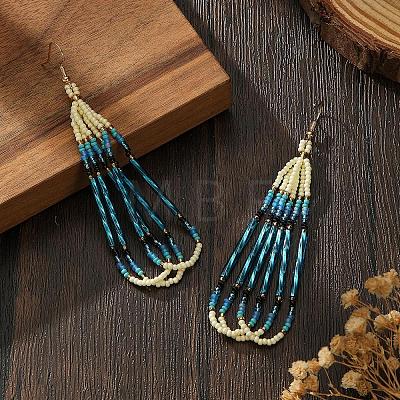Bohemian Handmade Glass Seed Beads Dangle Earrings CZ5309-1