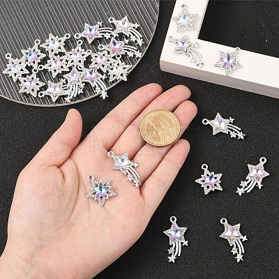 10Pcs Glass Pendants GLAA-YW0004-64B-01-1