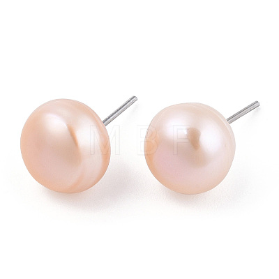 Natural Pearl Stud Earrings PEAR-N020-09C-1