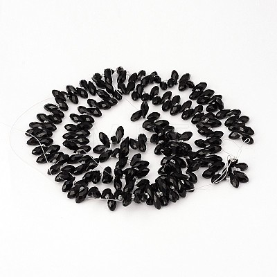 Faceted Teardrop Glass Beads Strands GLAA-J067-A02-1