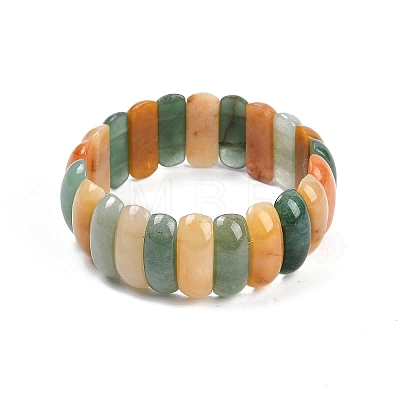 Natural Multi-Color Agate Beaded Stretch Bracelets for Women Men BJEW-M049-09B-1