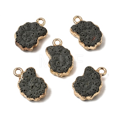 Dyed Synthetic Lava Rock Pendants G-P614-05G-06-1