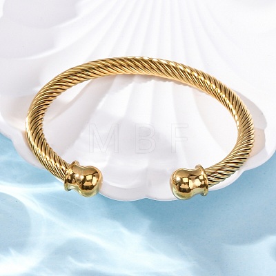 304 Stainless Steel Cuff Bangles BJEW-P310-17G-1