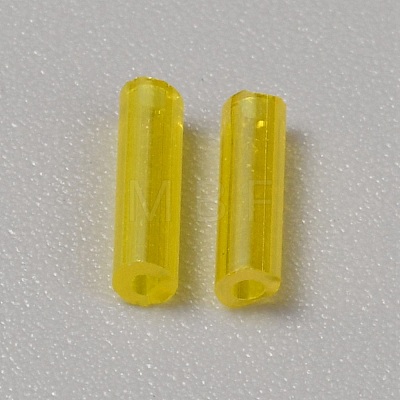 300Pcs Transparent Glass Round Bugle Beads GLAA-WH0015-74L-1