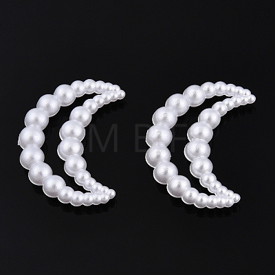 ABS Plastic Imitation Pearl Linking Rings OACR-T015-07-01-1