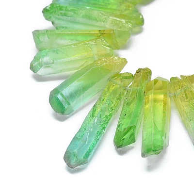 Natural Dyed Quartz Pointed Beads Strands G-G791-12-1