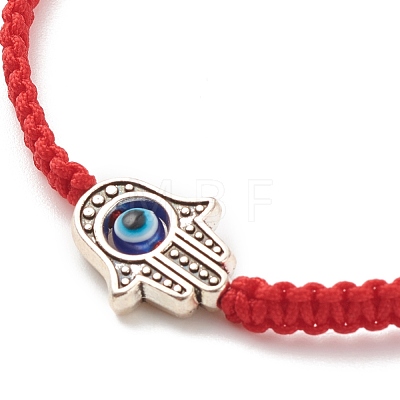 6Pcs 6 Style Alloy Hamsa Hand & Resin Evil Eye Braided Bead Bracelets Set BJEW-JB08370-1