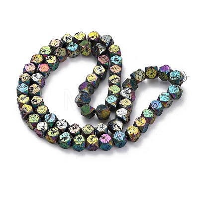 Electroplated Natural Lava Rock Beads Strands G-A256-C01-01G-1