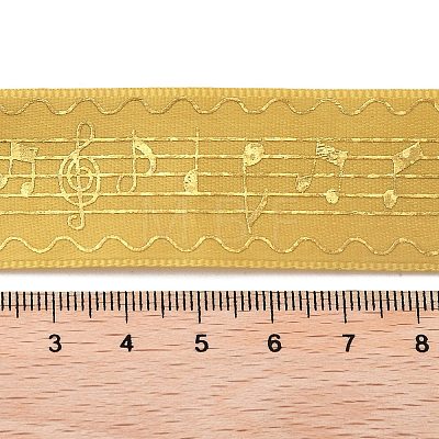 15 Yards 3 Colors Single Face Gold Stamping Polyester Satin Ribbon SRIB-XCP0001-22-1