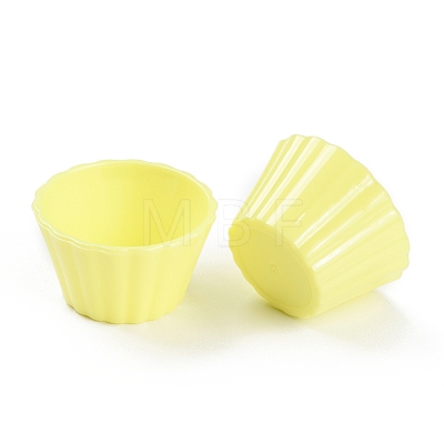 Mini Plastic Simulated Egg Tart Cup DJEW-C005-02F-1