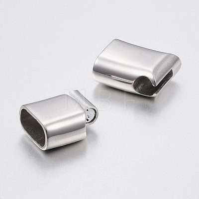 Rectangle Smooth Surface 304 Stainless Steel Magnetic Clasps with Glue-in Ends STAS-I037-33-1