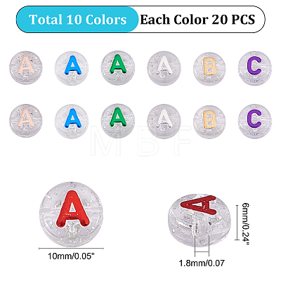CHGCRAFT Plating Transparent Acrylic Beads MACR-CA0001-01-1