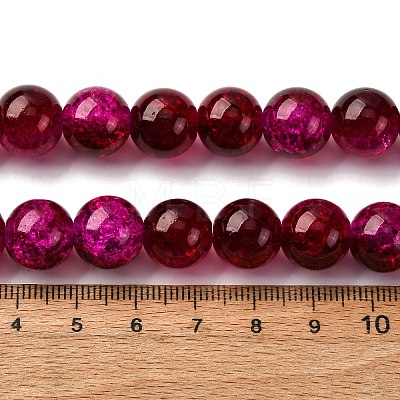 Spray Painted Crackle Glass Beads Strands CCG-Q002-12mm-08-1