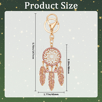 Alloy with Plastic Pearl and Glass Rhinestone Keychains KEYC-WH20010-03C-1