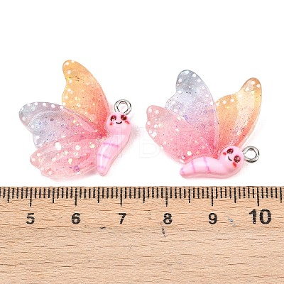 Transparent & Opaque Resin Pendants RESI-P048-02E-P-1