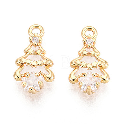 Brass Micro Pave Cubic Zirconia Charms KK-N263-141A-G-1