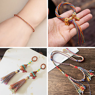 2 Rolls Multi-Color Decorative Nylon Twisted Cord NWIR-TADJ0001-04A-1