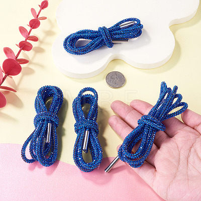 4Pcs Rhinestone Round Cord Shoelace FIND-TA0010-44P-01-1