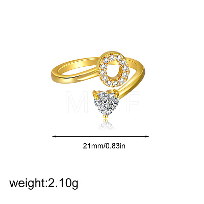 Brass Micro Pave Clear Cubic Zirconia Cuff Open Rings FS-WGF859A-22-1