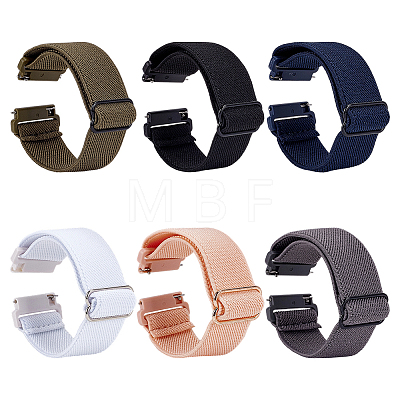6Pcs 6 Colors Nylon Watch Bands AJEW-OC0015-64-1