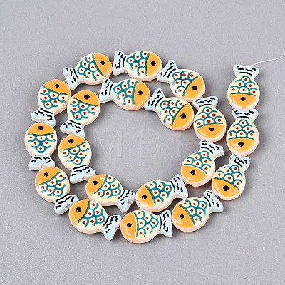 Dyed & Heated Glass Enamel Beads GLAA-T023-45D-1