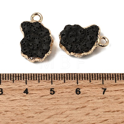 Dyed Synthetic Lava Rock Pendants G-P614-05G-02-1