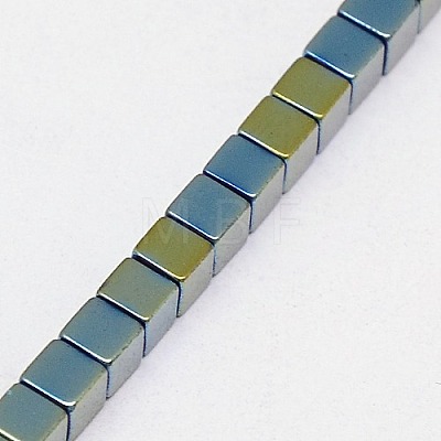 Electroplate Non-magnetic Synthetic Hematite Beads Strands G-J170A-4x4mm-05-1