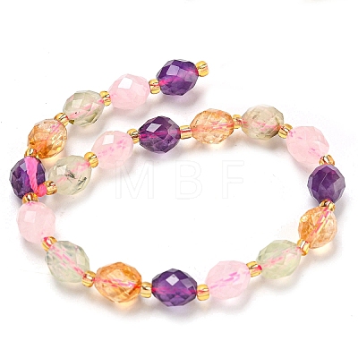 Natural Amethyst & Rose Quartz & Prehnite & Citrine Beads Strands G-N342-53-1