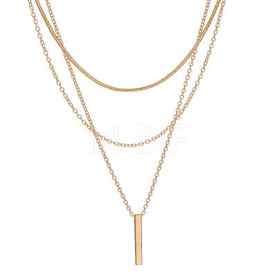 Alloy 3 Layer Necklaces for Women WG9523E-01-1
